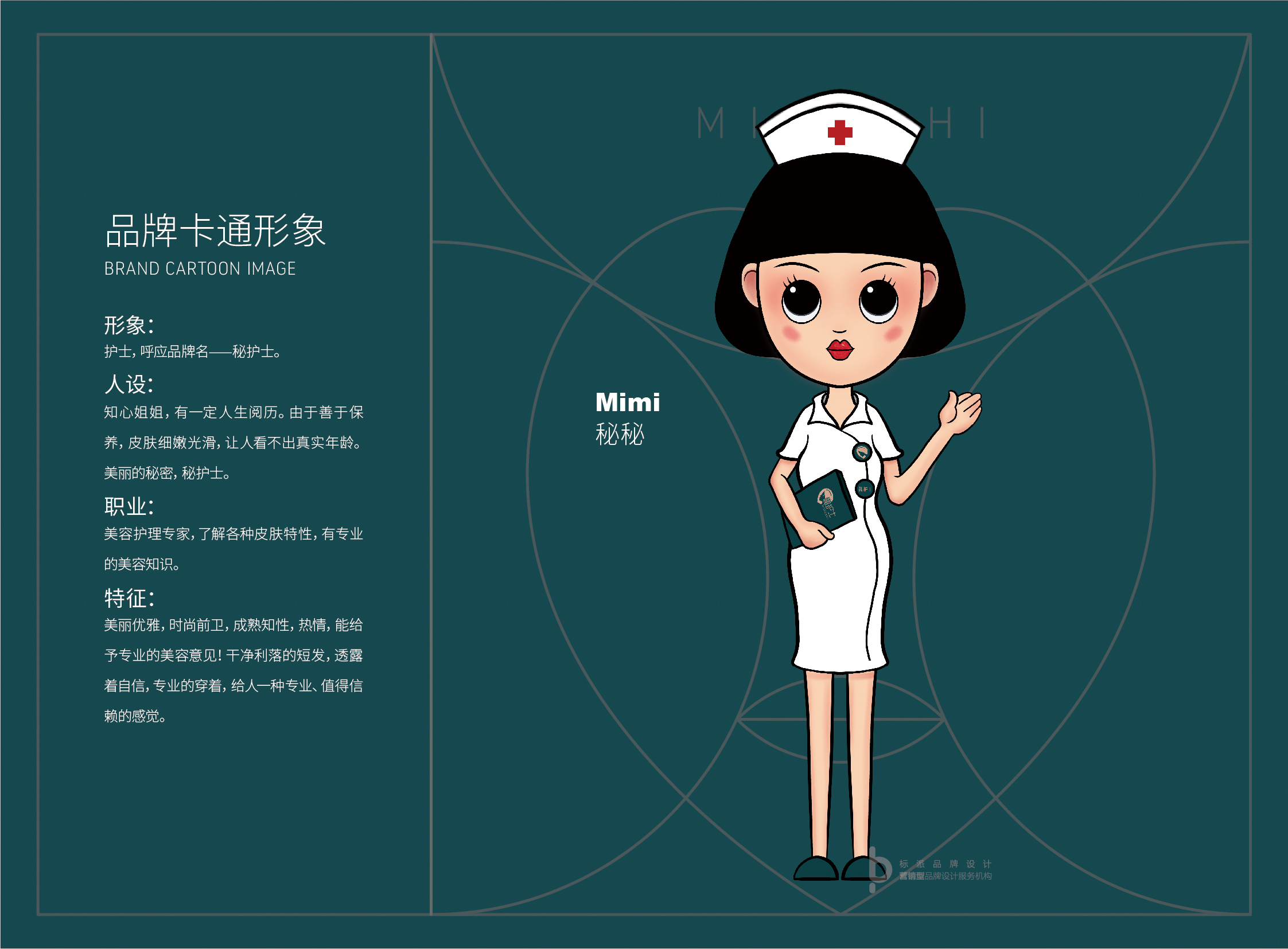 秘護(hù)士個(gè)人護(hù)理-化妝品美妝品牌logo設(shè)計(jì)-卡通形象-吉祥物設(shè)計(jì)-商標(biāo)設(shè)計(jì)-VI系統(tǒng)-標(biāo)派微型VI-品牌策劃設(shè)計(jì)
